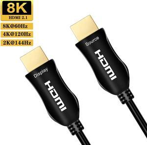8K Fiber Optic HDMI Cable 50ft (48Gbps/4k@120Hz/3D/HDR/ARC/Dolby)