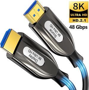 8K@60 Long HDMI Fiber Optic Cable 16FT/5M, 48Gbps 2.1 High Speed Gaming HDMI Cord 4K120 144Hz RTX 3090 eARC HDCP 2.2&2.3 Compatible for PS5, SoundBar, AVR, UHD TV
