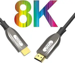 8K HDMI 2.1 Fiber Optic Cable 2.1 50FT, 48Gbps Ultra High Speed HDMI Cord (8K@60Hz 7680x4320, 4K@120Hz) HDCP 2.2&2.3, eARC,HDR10, Dynamic HDR, Compatible with Roku TV/HDTV/PS5/Blu-ray