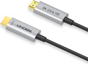 164FT/50M Long Gaming HDMI2.1 Fiber Optic Cable, 48Gbps High Speed HDMI Cord 4K120 144Hz eARC HDCP 2.2&2.3 Compatible for PS5, SoundBar, AVR, UHD TV RTX 3090 - Silver