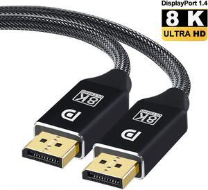 DisplayPort Cable 1.4,Jansicotek 8K 3.3FT DP Cable 32.4Gbps 8K@60Hz HBR3 4K@60Hz/144Hz/120Hz 5K@60Hz 1080P@240Hz Support FreeSync G-Sync HDR10 for Gaming Monitor Graphics Card - Black