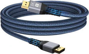 DisplayPort to DisplayPort Cable 8K DP1.4 Cable Nylon Braided (8K@60Hz 4K@120Hz 165Hz 144Hz),Ultra High Speed DP to DP Cable 16.4FT Compatible with Laptop PC TV Gaming Monitor DisplayPort to DisplayPort Cable 8K DP1.4 Cable Nylon Braided (8K@60Hz 4K@120Hz 165Hz 144Hz),Ultra High Speed DP to DP Cable 16.4FT Compatible with Laptop PC TV Gaming Monitor