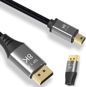 Mini Displayport Cable 10ft, 8K DP [Display Port] Cable 1.4 Supports to 8K 60Hz,4K 144Hz,1080p 240Hz,HBR3,32.4Gbps,HDR,HDCP 2.2,G-sync and Freesync on The Gaming Monitor,HDTV,Laptop,etc
