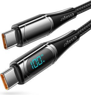 PD 100W USB C to USB C Cable (6.6FT, 1-PACK), Jansicotek Fast Charging Type-C Cable with LED Display Compatible with lPad Mini/Air/Pro, MacBook Pro, Samsung Galaxy S22/S10, Pixel, LG