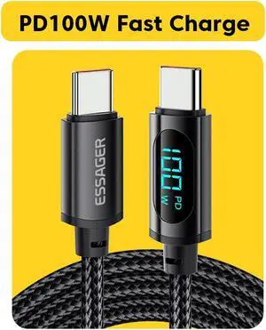 100W USB C to USB C Cable with LED Display,Jansicotek USB C Cable,USB C Charger Cable Fast Charging,PD USB C Cord for Samsung Galaxy iPad MacBook Pixel (6.6FT, 1-PACK) 100W USB C to USB C Cable with LED Display,Jansicotek USB C Cable,USB C Charger Cable Fast Charging,PD USB C Cord for Samsung Galaxy iPad MacBook Pixel (6.6FT, 1-PACK)
