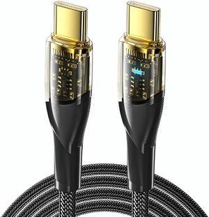 100W USB C to USB C Cable Transparent Shell,Jansicotek USB C Cable,USB C Charger Cable Fast Charging,PD USB C Cord for Samsung Galaxy iPad MacBook Pixel  (3.3FT, 1-PACK)