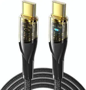 100W USB C to USB C Cable Transparent Shell,Jansicotek USB C Cable,USB C Charger Cable Fast Charging,PD USB C Cord for Samsung Galaxy iPad MacBook Pixel (3.3FT, 2-PACK) 100W USB C to USB C Cable Transparent Shell,Jansicotek USB C Cable,USB C Charger Cable Fast Charging,PD USB C Cord for Samsung Galaxy iPad MacBook Pixel (3.3FT, 2-PACK)