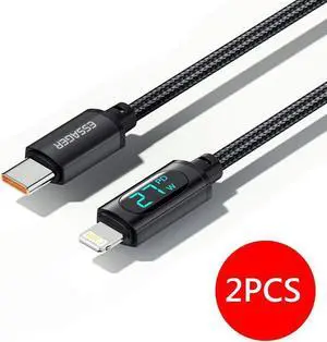 iPhone Charger Cord 6.6Ft, 2-Pack  [MFi Certified] 29W USB C to Lightning Cable Fast Charging Nylon Braided iPhone Charger Cable for iPhone 14/14 Pro/14 Pro Max/13/12, iPad, AirPods.