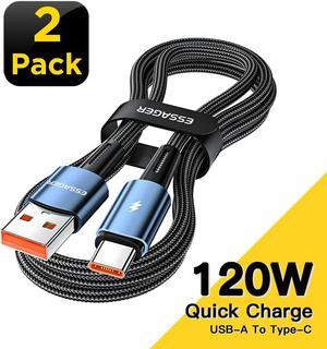 120W USB A to USB C Cable ,Jansicotek USB C Cable,USB C Charger Cable Fast Charging,PD USB C Cord for Samsung Galaxy iPad MacBook Pixel (6.6FT, 2-PACK)