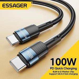 33ft 1pack Jansicotek USB C to USB C Cable 5A PD 100W Cable QC50 Super Fast Charging TypeC Phone Nylon Braided Charger Cord 480Mbps Data for iPad MacBook Samsung Galaxy Pixel PS5
