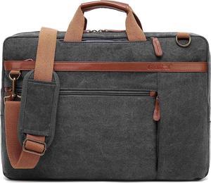 Convertible 3 in 1 Laptop Backpack,17.3 Inch Messenger Backpack Satchel Bag Briefcase Backpack Computer Handbag Shoulder Bag for Women Men-Canvas Gray