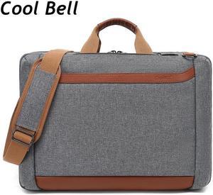 3 in 1 Convertible Backpack Messenger Bag Shoulder Bag Laptop Case Handbag Business Briefcase Multi-Functional Travel Rucksack Fits 17.3 Inch Laptop for Men/Women (Gray)