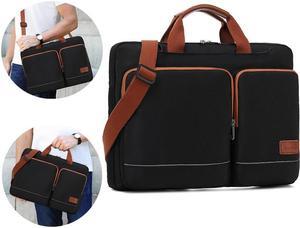 Laptop Shoulder Bag Compatible with 15.6-Inch Tablet and Computer, Waterproof Carrying Case with Portable Handle, Black