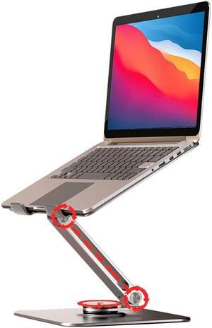 Ultra-Stable Aluminumy Laptop Stand with 360 Rotating Base, 300% Large Base Stability, Anti-Loosening Structure, Suitable for 10"-17.3" MacBook Air Pro, Dell, HP and Laptops