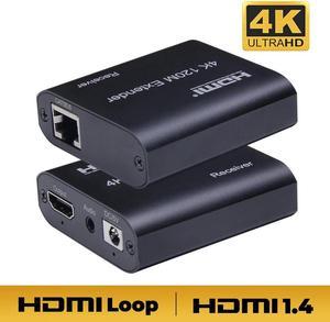 Jansicotek 120 Meter 4K HDMI Signal Extender Over Ethernet CAT5e/6/CAT7 (4KHE120M)