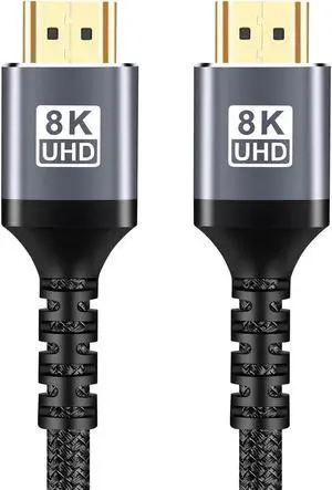 Jansicotek 8K HDMI 2.1 Cable 6.6 Feet 8K60 4K120 eARC ARC HDCP 2.3 2.2 48Gbps Ultra High Speed Compatible with Dolby Vision Apple TV Roku Sony LG Samsung PS5 PS4 Xbox Series X RTX 3080