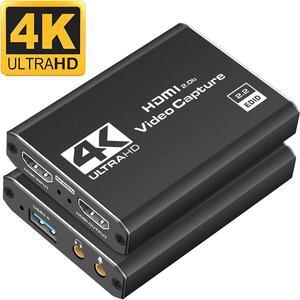 Capture Card Nintendo Switch, 4K 1080P 60FPS Video Capture Card, Game Capture Card, HDMI to USB/Type-C Capture Card for Streaming Work with PS4/PC/OBS/Camera