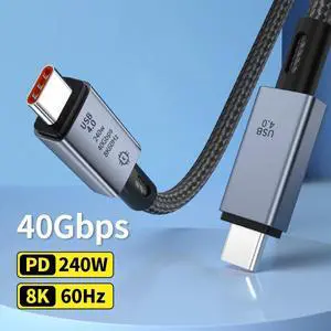 USB 4 for Thunderbolt 4 Cable 3FT, 40 Gbps Data Transfer with 240W and 4K@144Hz 5K@ 60Hz or 8K@60Hz,Compatible with Thunderbolt 4/3 Cable and USB C,fit for Laptop,Docking,Monitor and More