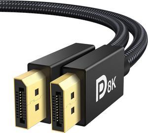 8K 60Hz DisplayPort Cable 6.6FT,DP 1.4 Male Ultra High Speed Cord for Laptop/PC/TV/Gaming Monitor, Supports 4K@120Hz, 144Hz/165Hz/240Hz)