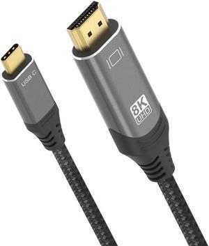 USB C to HDMI Cable (8K@30Hz) 3.3FT, Type C(Thunderbolt 3/4) to HDMI Cord 4K 120HZ, 48Gbps Compatible with MacBook Pro 2020/2019, MacBook Air/iPad Pro 2020, Surface Book 2 and More