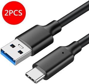 USB A to USB C Cable 2Pack(10ft+10ft), USB 3.1 Gen 2 10Gbps 3A 60W Fast Charge ,for PD Docking Station,T5 LaCie SSD,Hard Drives,MacBook Pro,iPad Pro 2018,Black