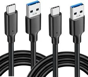 10Gbps USB 3.2 Gen 2 Cable 6.6 ft+6.6 ft, 10Gbps High-Speed, Support 60W 3A Fast Charging for Laptop, MacBooks, iPad Pro, Dell, Phones, Docking, SSD,Hard Drives etc