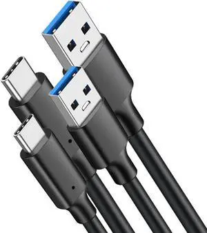 10Gbps USB A to USB C Cable (6.6ft 2Pack), A to C Type 3A 60W Fast Charging Cable USB C Charger Cable, USBA to USBC Cable for iPhone 15 Pro Max Plus, MacBook, iPad Pro Air, Samsung, SSD,Hard Drives