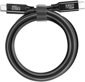 [1.6Ft] USB4 Cable Support 40GBps Data Transmission, 240W (48V5A) PD Super Fast Charge, 8K@60Hz HD Extension for SSD, Samsung,Steam Deck,Switch,eGPU,MacBook