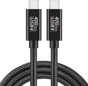 USB4 Cable (3.3FT, Nylon Braided), 40Gbps High Speed Data Transfer, 8K Monitor 240W Fast Charging PD, for MacBook,iPad,Samsung,Laptop to Hard Drive, all USB C port devices
