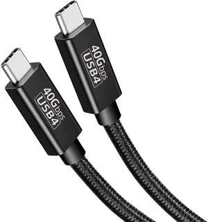 USB C to C Cable USB4 Cable  [1.5FT, 40Gbps], USB 4.0 Type-C Cable with E-Marker (Thunderbolt 3/4 Compatible) Support 240W PD Fast Charge / 8K Video Braided Cord for Mobile Phone, Hubs and Docks, SSD