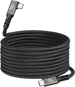 USB 4 Gen 3 Cable - 5FT,Right Angle Nylon Braided USB4.0 C to C Cable Supports 8K Video,40Gbps Data Transfer,240W USB C to USB C Charging Cable,Compatible with Laptop, Dell, Phones, Docking etc