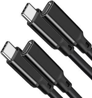 USB C Extension Cable 1.6FT, 2-Pack Type C Extender Cord USB 3.1(10Gbps) Male to Female Extension Cable Charging & Sync Compatible for MacBook, Nintendo Switch, Laptop, Tablet and Mobile Phone