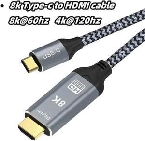 USB Type C to HDMI 2.1 Cable, 3.3FT Cable with 8K@60Hz, 4K@144Hz, HDR, HBR3, DSC, HDCP 2.2, Works with Chromebook Certified, Compatible with MacBook, iPad Pro and Other USB C Devices