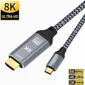 USB C to HDMI Cable 2.1, 3.3FT 8K@60Hz,4K@144Hz,2K@165Hz Type C to HDMI Cord Support HDCP2.3/HDR/DSC [Thunderbolt 3/4 Compatible] for MacBook,Dell,HP, Lenovo and Other USB C Devices