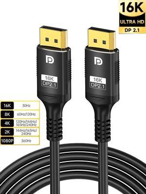 16K DisplayPort 2.1 Cable 10FT, DP2.1 Cable 240hz,Ultra High Speed 80Gbps, DP Cable 16K@30Hz, 8K@60Hz/120Hz, 4K@240Hz, HDR, HBR3 Display Port Cord for Laptop/PC/TV/Gaming Monitor