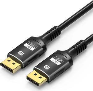 10FT DP to DP Cable 2.1 [VESA Certified] DP2.1 80Gbps Support 16K@30Hz 8K@60Hz/120Hz 4K@240Hz HDR, HDCP, DSC 1.2a, Braided Display Port Cable Cord Compatible FreeSync G-Sync Video Card Monitor