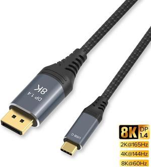 USB c to displayport Cable Type c to displayport 1.4 USB-c to dp 8K@60Hz Thunderbolt 3/4 to displayport 4K 144Hz G-Sync Compatible - for Monitor Computer Laptop Television Tablet - 10ft