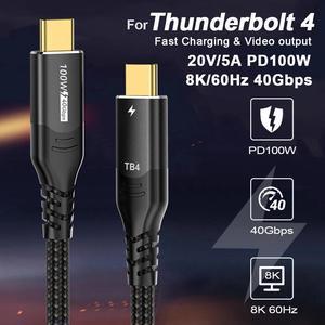 USB 4 Cable for Thunderbolt 4 Cable 40 Gbps 100W 1.6FT, 8K@60Hz 5K@60Hz 4K@144Hz, PD 3.1 Fast Charging Compatible with Thunderbolt 4/3, iPhone15, MacBook Pro, Docking, eGPU, SSD, Monitor