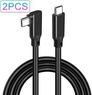 90 Degree USB 3.2 Gen 2X2 Cable 1.6 ft+1.6 ft, 20Gbps High-Speed, Support 100W 5A Fast Charging, 4K@60Hz Video Output for Laptop, MacBooks, iPad Pro, Dell, Phones, Docking, SSD,Hard Drives etc