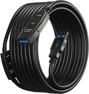 Jansicotek USB 3.0 Extension Cable 50FT Type A Male to Female Active Extender Cord with 3 Extension Chipsets Signal Booster, for Webcam, USB Hub, Playstation, Printer, Camera