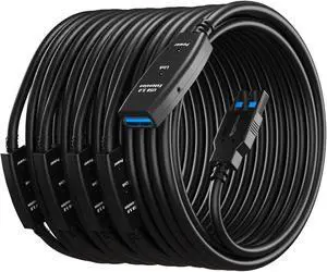 Jansicotek USB 3.0 Extension Cable 100FT Type A Male to Female Active Extender Cord with 4 Extension Chipsets Signal Booster, for Webcam, USB Hub, Playstation, Printer, Camera