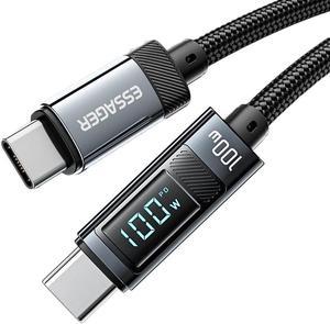 Jansicotek [1-Pack 3.3ft] LED Display USB C Charger Cable 100W 5A Type C Charger Cable Fast Charging USB C to USB C Cable Fast Charger Cord 100W PD4.0 QC4.0 USB-c Cable for MacBook Pro