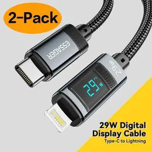 Jansicotek 29W USB C to Lightning Cable [Apple MFi Certified] Charger Cable Fast Charging,Supports Power Delivery for iPhone 14 13 13 Pro 12 Pro Max 12 11 X XS XR 8 Plus, AirPods Pro(6.6FT, 2-PACK)