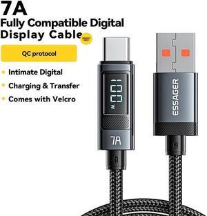 Jansicotek USB A to USB C Cable 7A 100W PD Cable QC4.0 Super Fast Charging Type-C Phone Nylon Braided Charger Cord 480Mbps Data for iPad MacBook Samsung Galaxy Pixel PS5 [3.3ft, 1-pack]