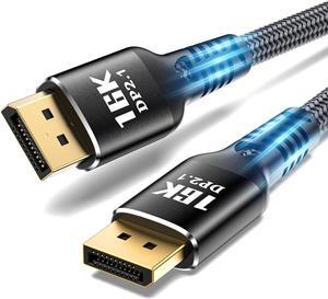 Jansicotek DisplayPort Cable 16K 2.1, DP Cable 3.3FT 80Gbps 16K@60Hz, 8K@240Hz HBR3 4K@240 HDR, HDCP, DSC 1.2a Support FreeSync G-Sync Video Card Monitor