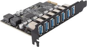 PCIe to USB 3.0 7X USB-APorts Expansion Card,PCI Express Internal USB 3 Hub Converter for Desktop PCS Riser Card