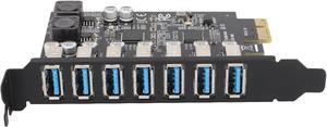 Pcie USB Card Pcie USB 3.0, 7 Port Pcie Expansion Card 7 Ports USB 3.0 5Gbps High Speed Transmission Stable Power USB 3.0 Front Expansion Card
