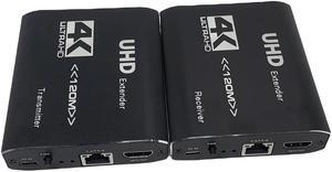 Jansicotek 4K HDMI Extender over cat5e/6/7 cable one to many Cascade Extender HDMI over Ethernet for PC laptop HDTV DVD 4K 30Hz HDMI Loop IR