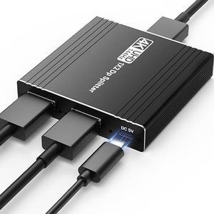 Jansicotek 4K 144Hz DisplayPort 1.4 to DisplayPort Multi-Stream Transport (MST) Hub - 2-Port, DP to 2 DP, Ideal for Digital Signage, Large Video Displays in Schools