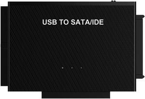 Jansicotek USB C to SATA/IDE Adapter, External Hard Drive Reader Ultra Recovery Converter Compatible with 2.5/3.5in HDD/SSD DVD Optical Drive